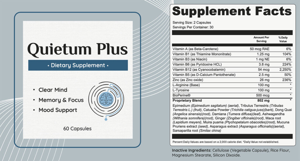 Quietum Plus lable