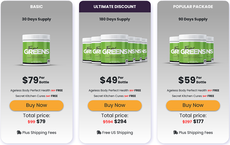 Tonic Greens pricing